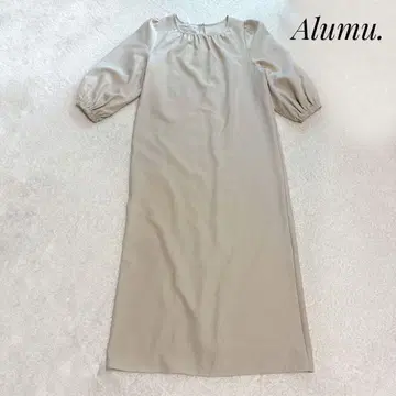 Alumu. 알무 볼륨 슬리브 원피스 어른스러운 귀여움 아이보리