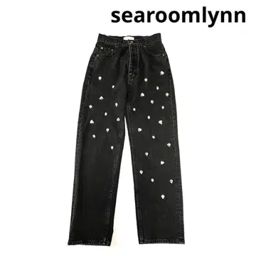 Searoomlynn 비쥬 스트레이트 데님 워시 블랙 S 23