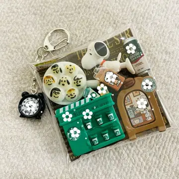 가챠 파우치 스누피 미니어처 카페 키링