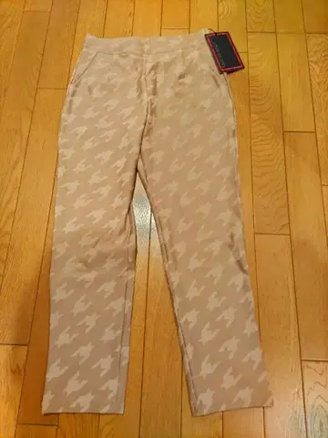 베이지 하운드 투스 캐주얼 팬츠