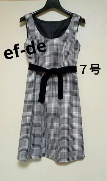 슬리브리스 체크 무늬 무릎 기장 원피스 7호