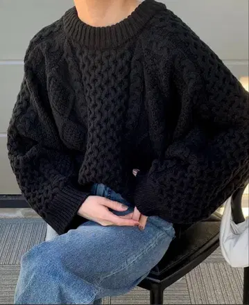 셀렉 모카 by son 빈티지 라이크 케이블 니트