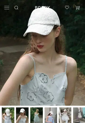 poppy FLOWER LACE SILVER CAP 캡 실버