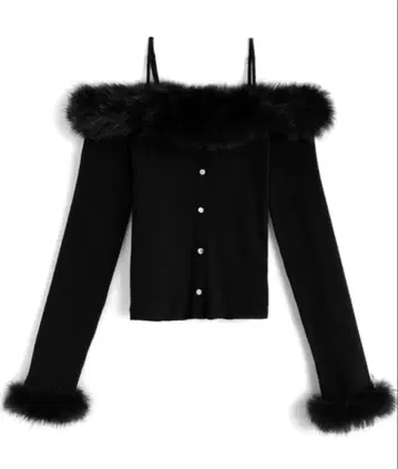 GRL 퍼 오프숄더 니트탑[tu1774]