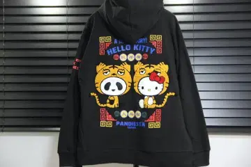 팬디에스타 x 헬로키티 타이거 팬더 후드 맨투맨 L