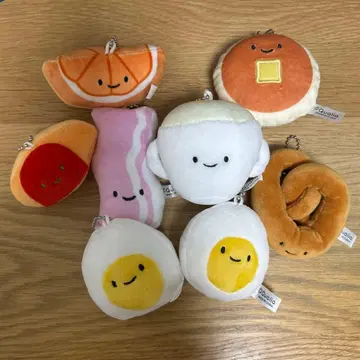 Qualia 음식 모티브 봉제 인형 키링 세트