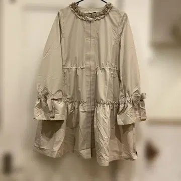 프릴 노카라 자켓 40 베이지