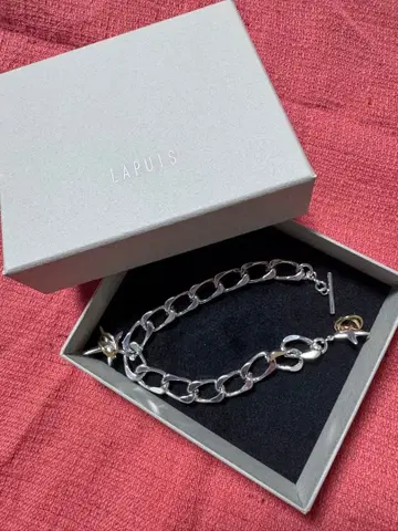 LAPUIS 별 모양 참 포함 체인 팔찌