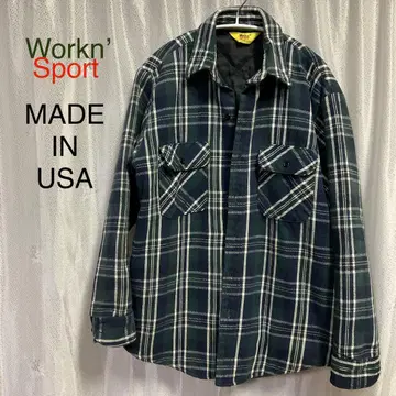 워킨 스포트 80s 체크 무늬 퀼팅 셔츠 자켓