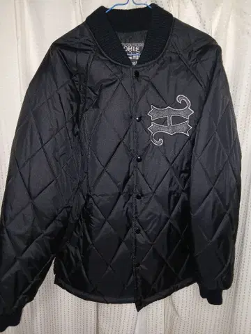 homie 블랙 퀼팅 나일론 자켓