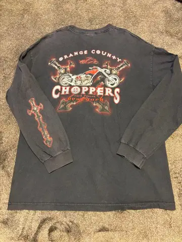 긴팔 셔츠 페이드 블랙 XL 바이크 빈티지