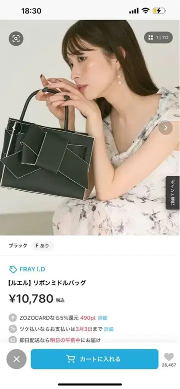 프레이 아이디 리본 미니백 블랙