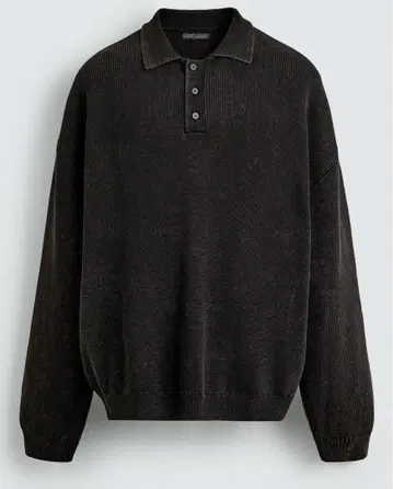 ZARA 워시드 니트 피케 셔츠