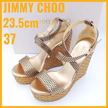 지미추 PORTIA120 웨지솔 샌들 코르크 골드 박스 포함