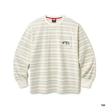 택 포함 미사용 새상품 보더 스트라이프 FTC 긴팔 롱티 티셔츠