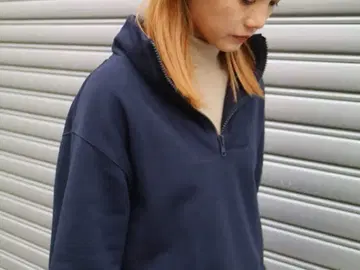 1LDK MY x YAAH ECO T/C HALF ZIP NAVY