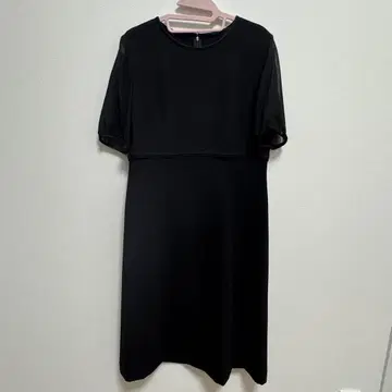 상복 9호 시스루 소매 블랙 원피스
