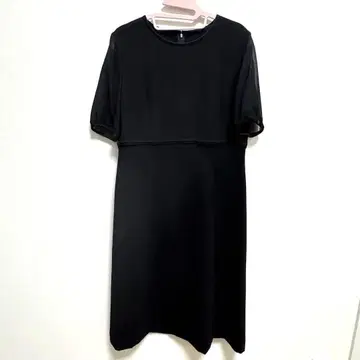 상복 9호 시스루 소매 블랙 원피스