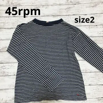 [ 45rpm ] 네이비 나염 T셔츠 인디고 사이즈 2 새상품급