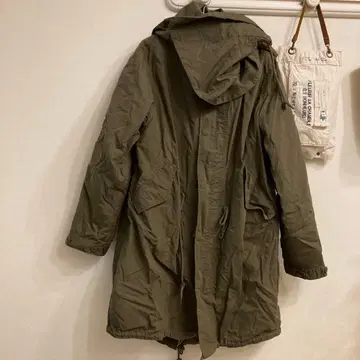 Nanea 후드 부착 모즈 코트 올리브