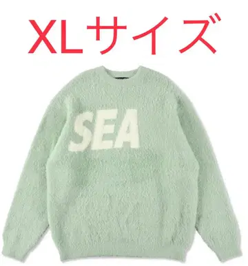 WIND AND SEA Shaggy Knit Sweater MINT XL