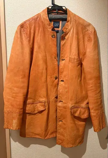 GAP 오렌지 가죽 자켓
