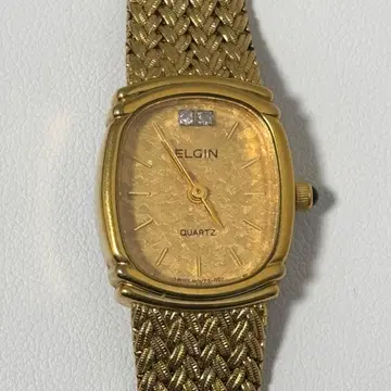 작동품 새 배터리 시계 ELGIN 엘진 다이아 2P FK282 쿼츠