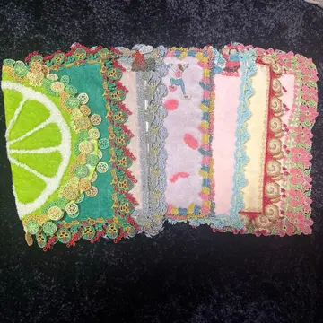 치카자와 레이스 손수건 묶음 판매 7장