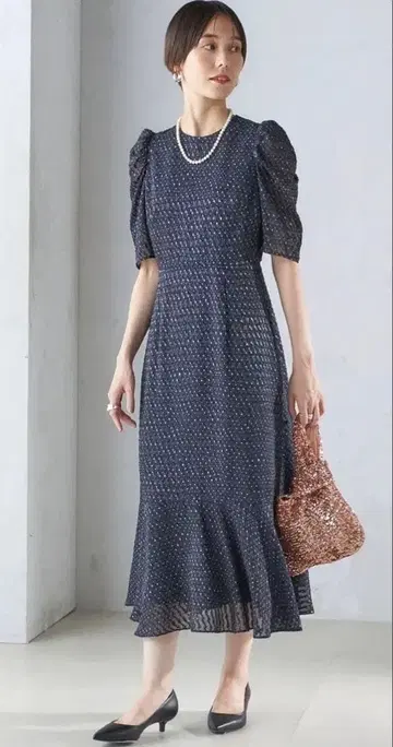 새상품급 SHIPS 별주 troisiemeCHACO: 컷 자카드 원피스