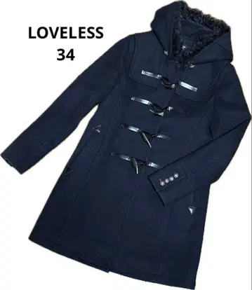 LOVELESS 칼간 라무 더플 코트 네이비