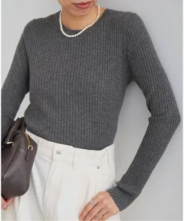 새상품 이탈리아 실 RIB 크루 풀오버