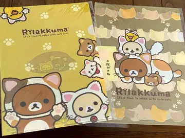 미개봉 새상품 리락쿠마 A4 클리어 파일 2장 세트 고양이