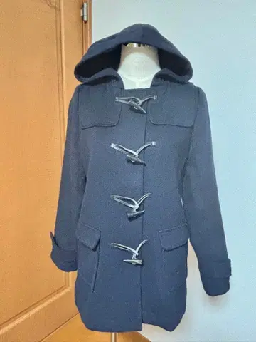 네이비 더플 코트 후드 부착