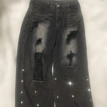 리메이크 그런지 데미지 스터드 데님