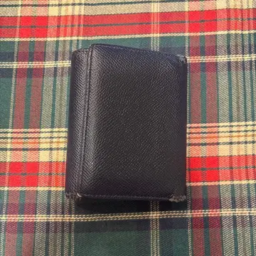 네이비 3단 폴더형 지갑 카드 포켓 부착