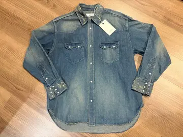 marka 마커 택 포함 미사용 새상품 데미지 가공 데님 셔츠