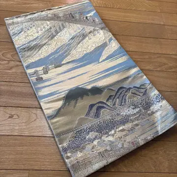 순수 실크 후쿠로 오비 도카이도 53역 니시진 비단