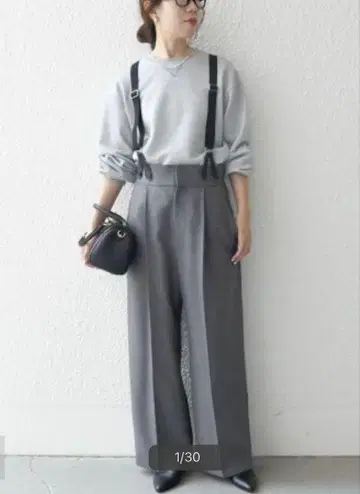 서스펜더 와이드 팬츠