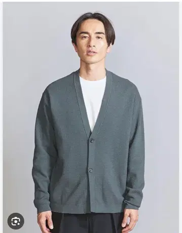 그리드 리브 2버튼 가디건