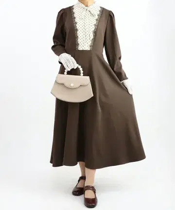 도트 요크 보타이 원피스/an another angelus