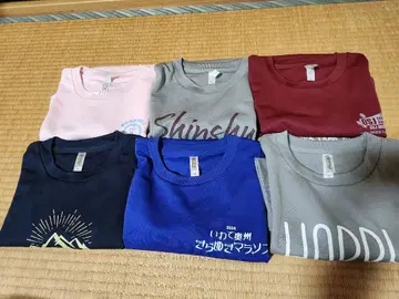 마라톤 대회 트레일 러닝 대회 T셔츠 6장 세트 전부 M사이즈