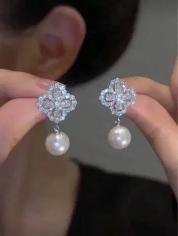 펄 크리스탈 드롭 귀걸이