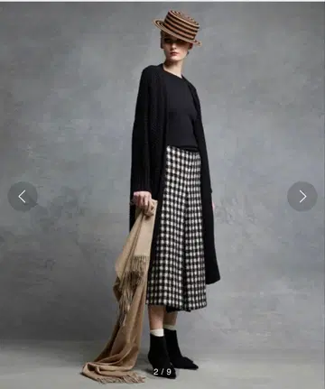 시착만 한 상품 Drawer 깅엄 체크 박스 턱 스커트