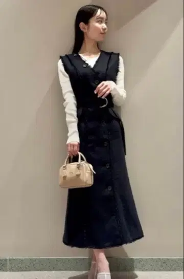 SNIDEL 트위드 베스트 원피스 사이즈 0 네이비