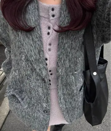 Andequal 글리터 롱 슬리브 가디건