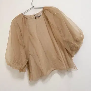 뷰티&유스 유나이티드 애로우즈 튤 레이어드 5부 소매 풀오버