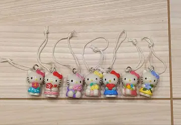 산리오 헬로키티 카바야 꽃말 마스코트 스트랩 레어 레트로
