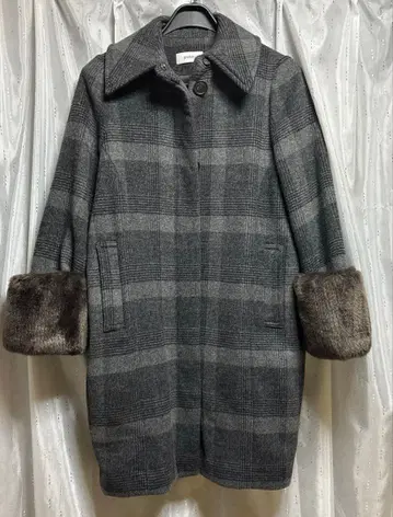 스나이델 소매 퍼 미디 코트