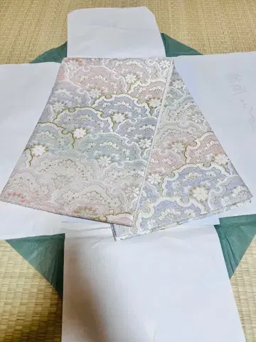 순수 실크 호테이야 금제 럭셔리 눈꽃 금채 몰 직조 포멀 후쿠로 오비