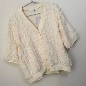 글로벌 워크 자카드 프린지 가디건